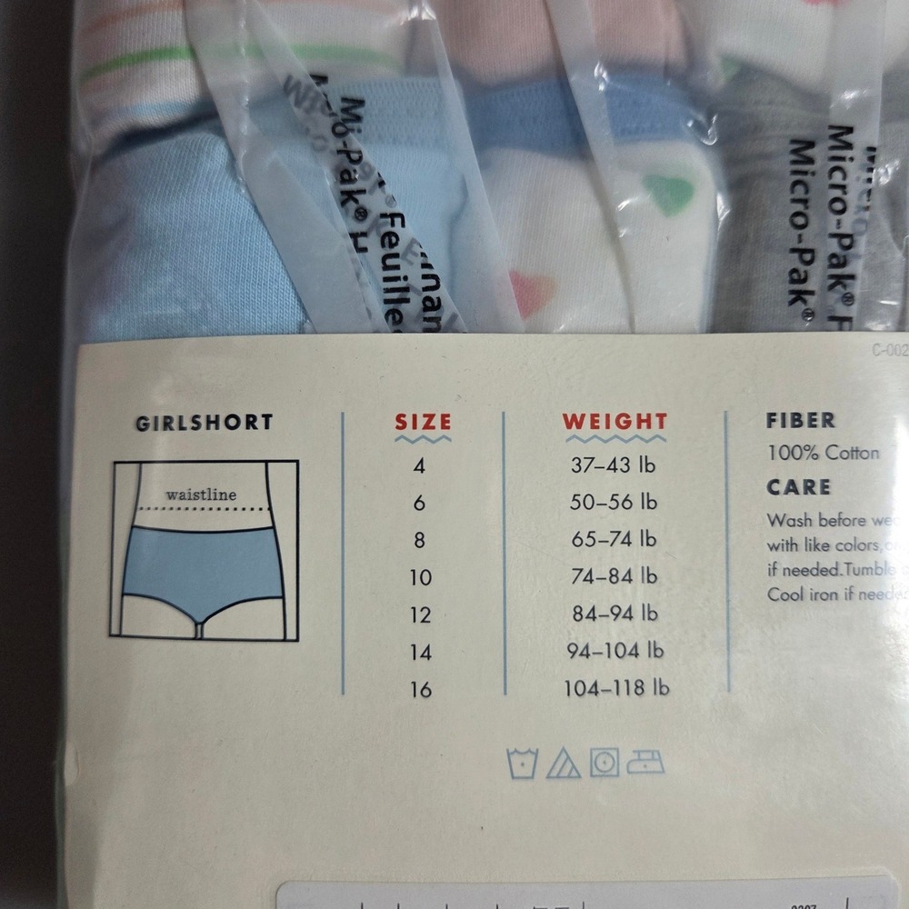 Cat & Jack Girls 10 Pack Girlshorts Underwear Size 12 Hearts Stripes Cotton - Picture 3 of 4